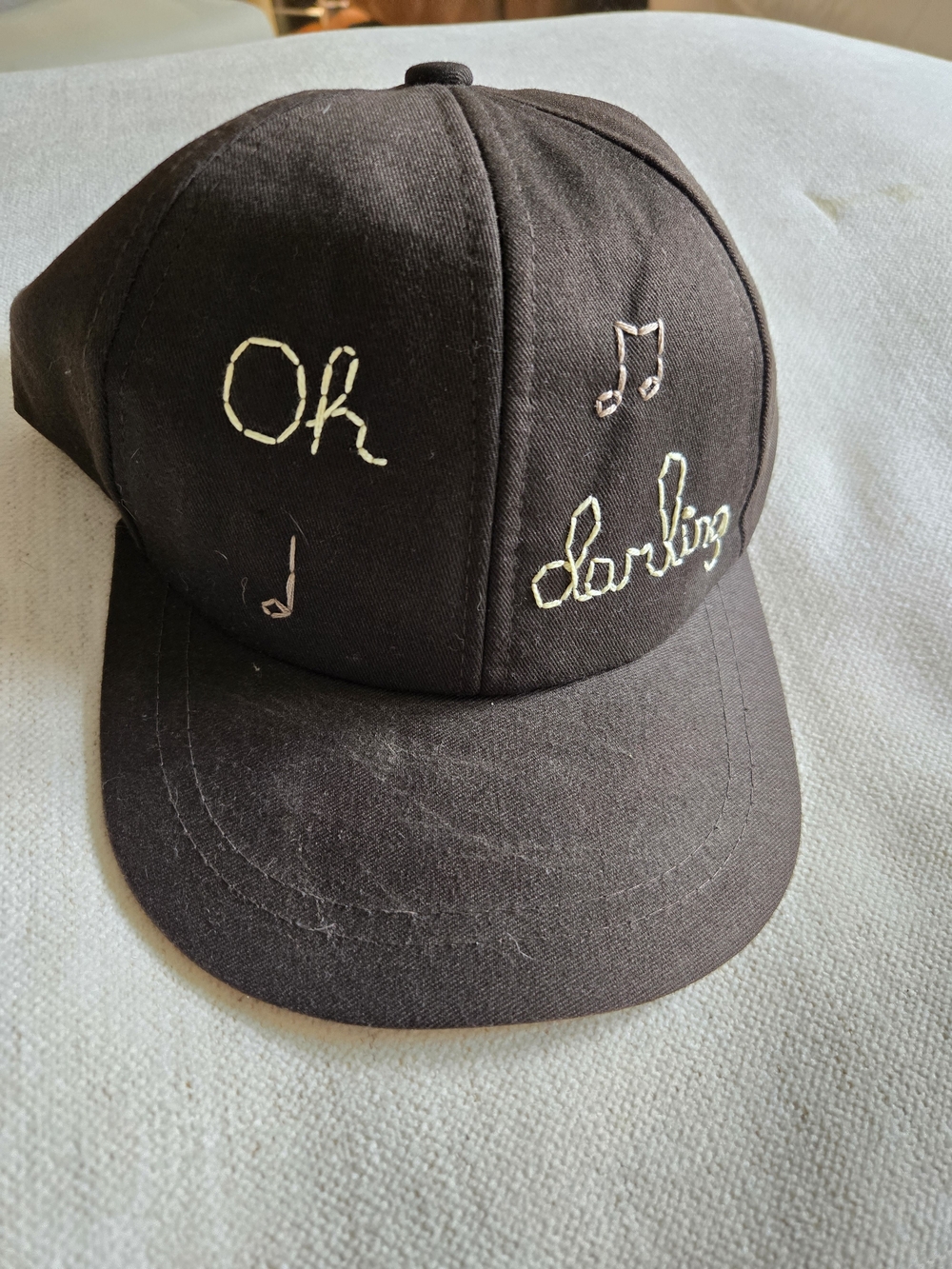 Brown Embroidered "Oh Darling" Baseball Cap